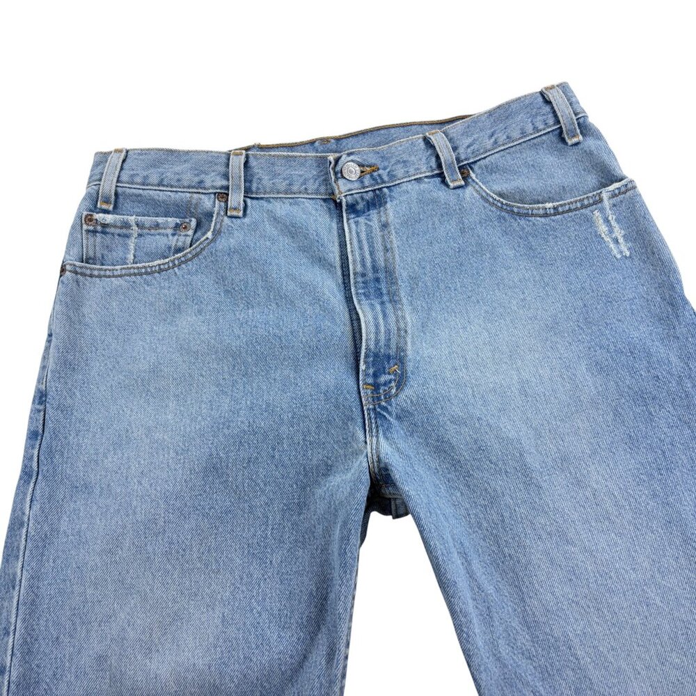 Vintage Levis 505 Regular Fit Straight Jeans Mens 36 x 30 Light Wash Made In USA